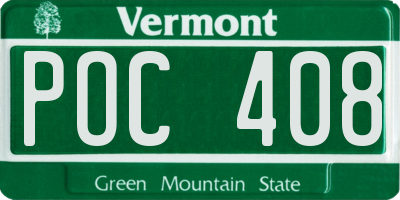 VT license plate POC408