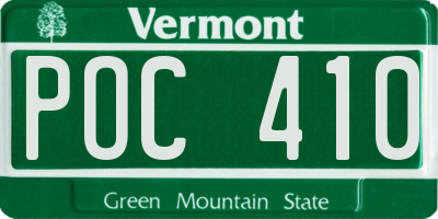 VT license plate POC410