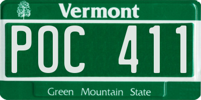 VT license plate POC411