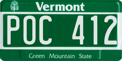 VT license plate POC412
