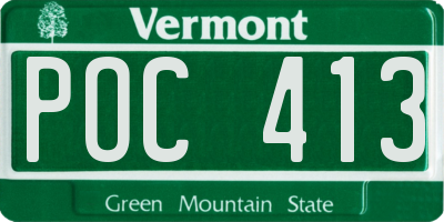 VT license plate POC413