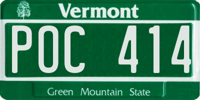 VT license plate POC414