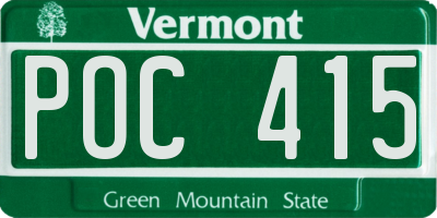 VT license plate POC415