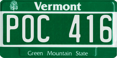 VT license plate POC416