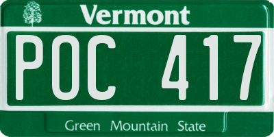VT license plate POC417
