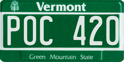 VT license plate POC420