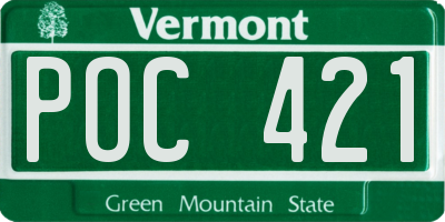 VT license plate POC421