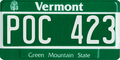 VT license plate POC423