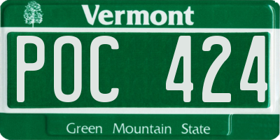 VT license plate POC424