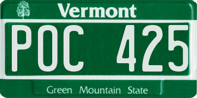 VT license plate POC425