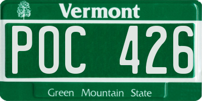 VT license plate POC426