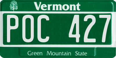 VT license plate POC427