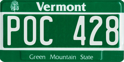 VT license plate POC428