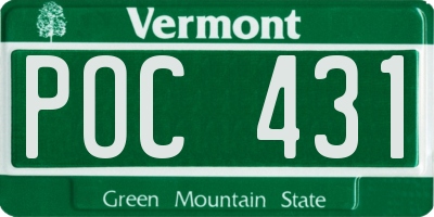 VT license plate POC431