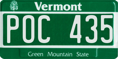 VT license plate POC435