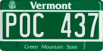 VT license plate POC437