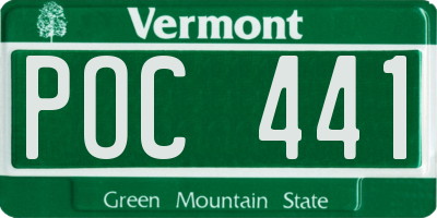 VT license plate POC441