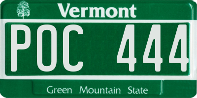 VT license plate POC444