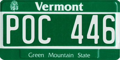 VT license plate POC446