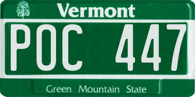 VT license plate POC447