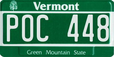 VT license plate POC448