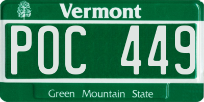 VT license plate POC449