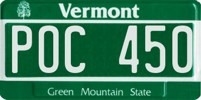 VT license plate POC450