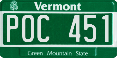 VT license plate POC451