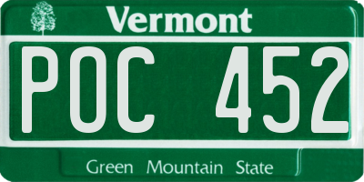VT license plate POC452