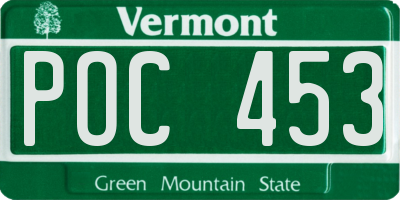 VT license plate POC453