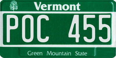 VT license plate POC455