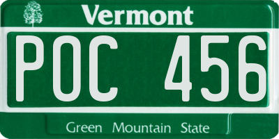 VT license plate POC456