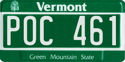 VT license plate POC461