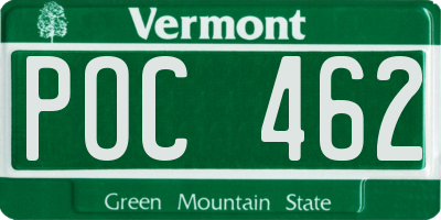 VT license plate POC462