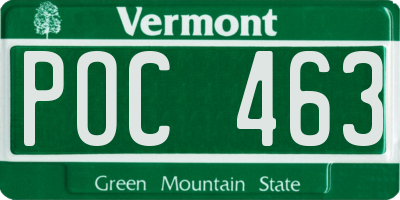 VT license plate POC463