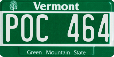 VT license plate POC464