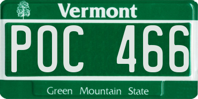 VT license plate POC466