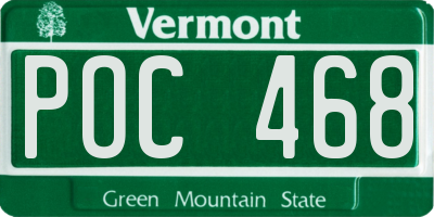 VT license plate POC468