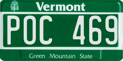 VT license plate POC469