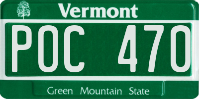VT license plate POC470