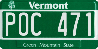 VT license plate POC471