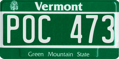 VT license plate POC473