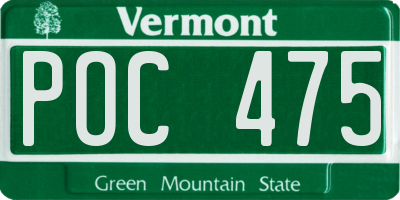 VT license plate POC475