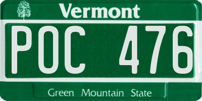 VT license plate POC476