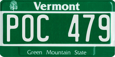 VT license plate POC479