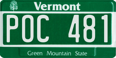 VT license plate POC481