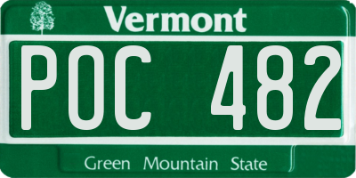 VT license plate POC482
