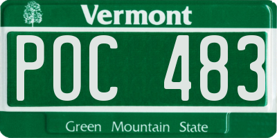 VT license plate POC483