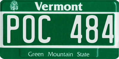 VT license plate POC484