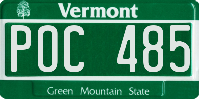 VT license plate POC485
